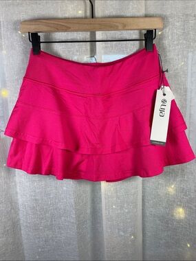 Lija Bright Pink Ruffled Skater Tennis Skort